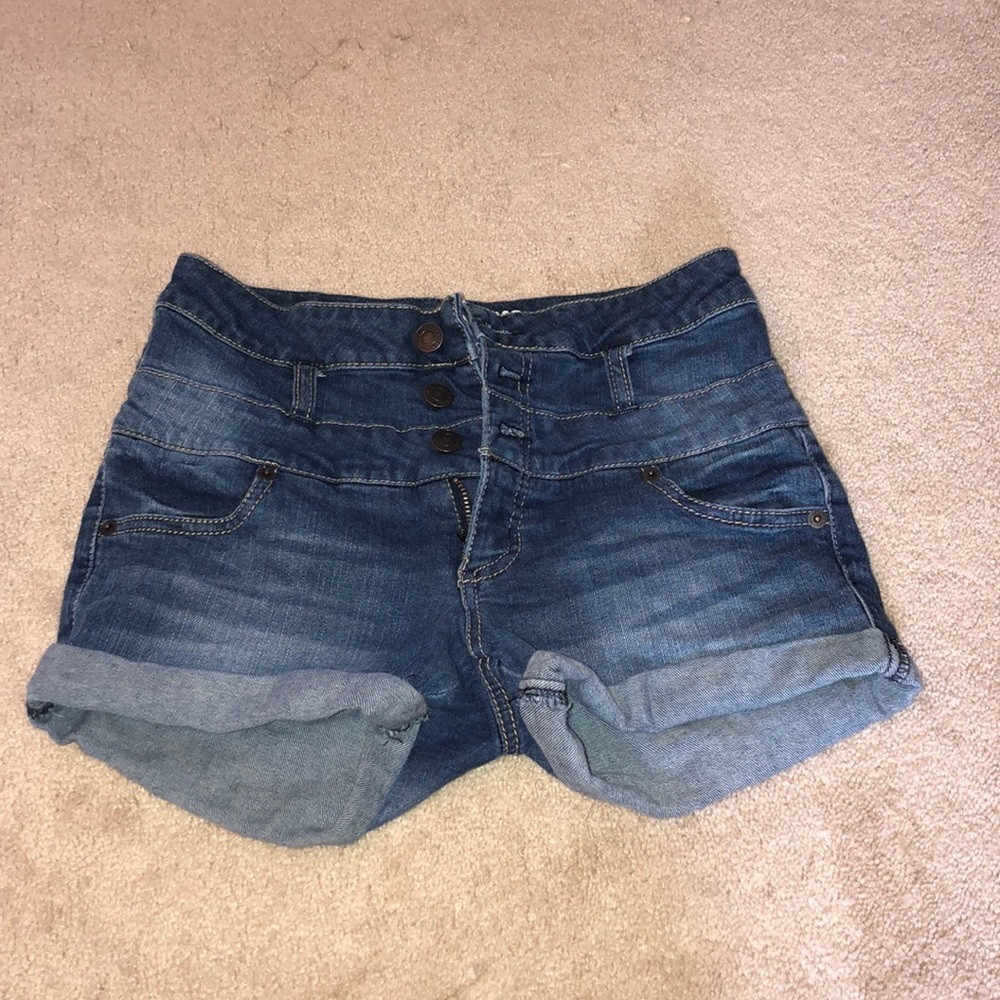 High waisted jean shorts